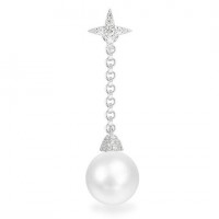 APM Monaco 垂坠珍珠耳环 - 银白色（单只）