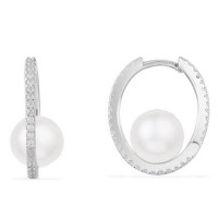 APM Monaco 珍珠圆圈耳环 - 银白色