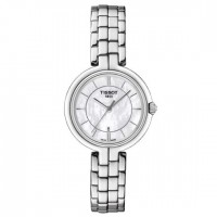 Tissot天梭弗拉明戈系列钢带珍珠贝母白石英女士腕表